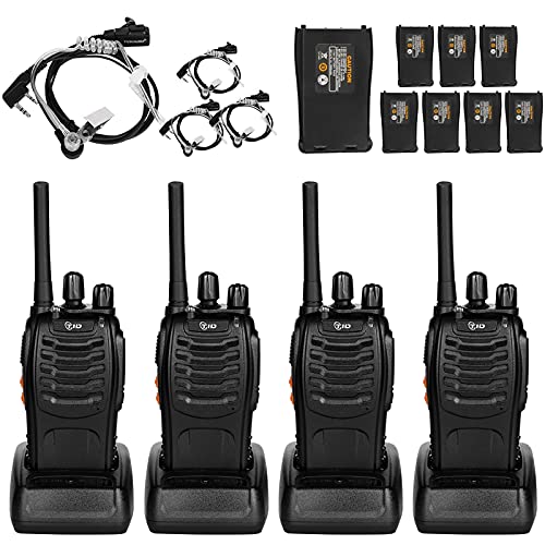 TIDRADIO TD-V2 Walkie Talkies for Adults Two Way Radios VOX 16CH Rechargeable Long Range 2 Way Radio with Air Acoustic Earpiece 4 Pack