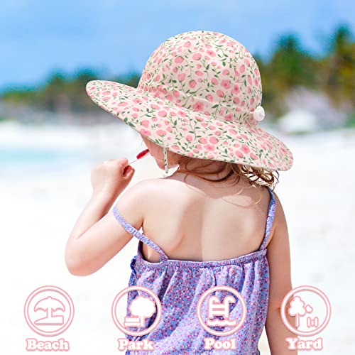 Sarfel Baby Girl Sun Hat Toddler Sun Hat for Infant Hats Baby Wide Brim Summer Beach Swim Hats for Toddler Kids Girls UPF 50+3
