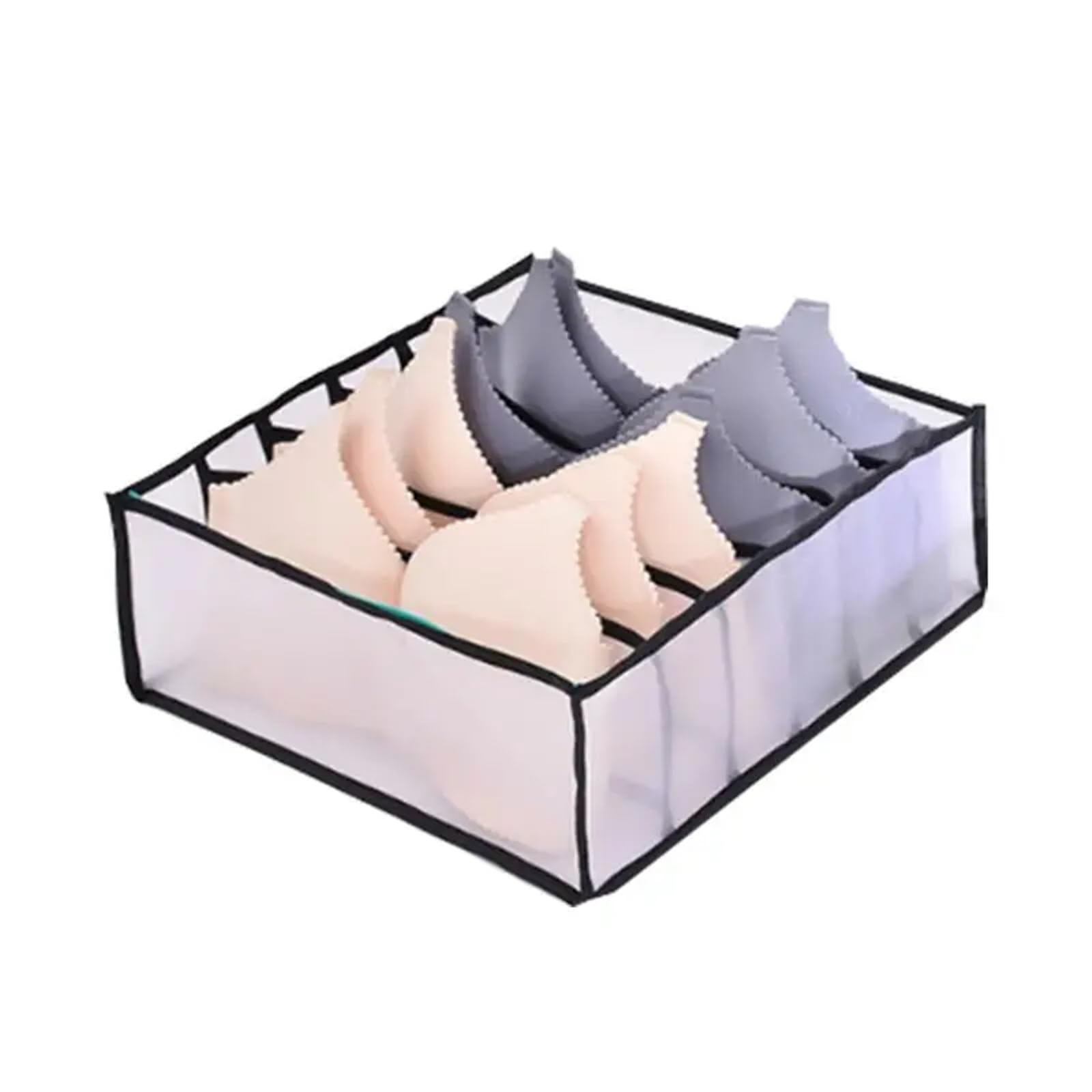 GYTTDERFL Sock Organiser Jeans Storage Box Closet Wardrobe Clothes Compartment Boxes Drawer Socks Separation Organizer Pants(Black 6grids)