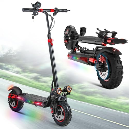 1200W Patinete Eléctrico Adultos Plegable,Batería de 48V 18Ah 45-55 km de autonomía,11' Patines electricos,Frenos de Disco Delanteros y Traseros Patinete eléctrico de Aluminio Capacidad Carga 150kg