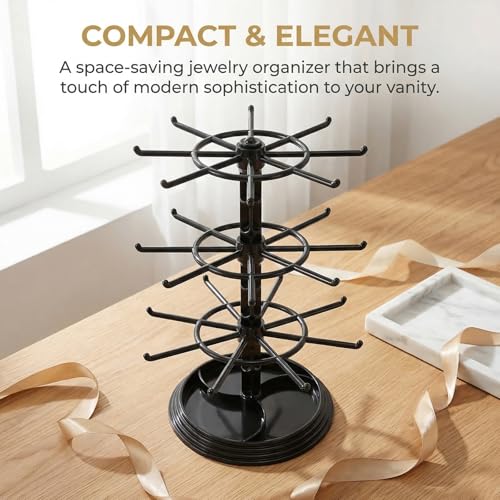 Dzrige 3-Tier Rotating Keychain Display Stand Jewelry Tower Holder - image 6