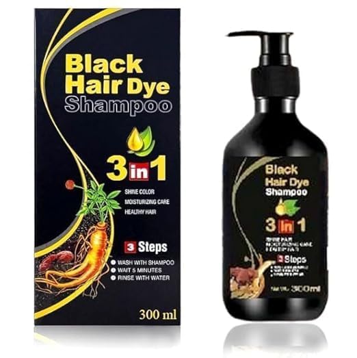 Image of 3 In 1 Hair Dye Black Hair Shampoo For Women & Men Organic Shampoo Herbal 3 In 1 Hair Dye Instant Black Hair Shampoo - (1 - PCS)