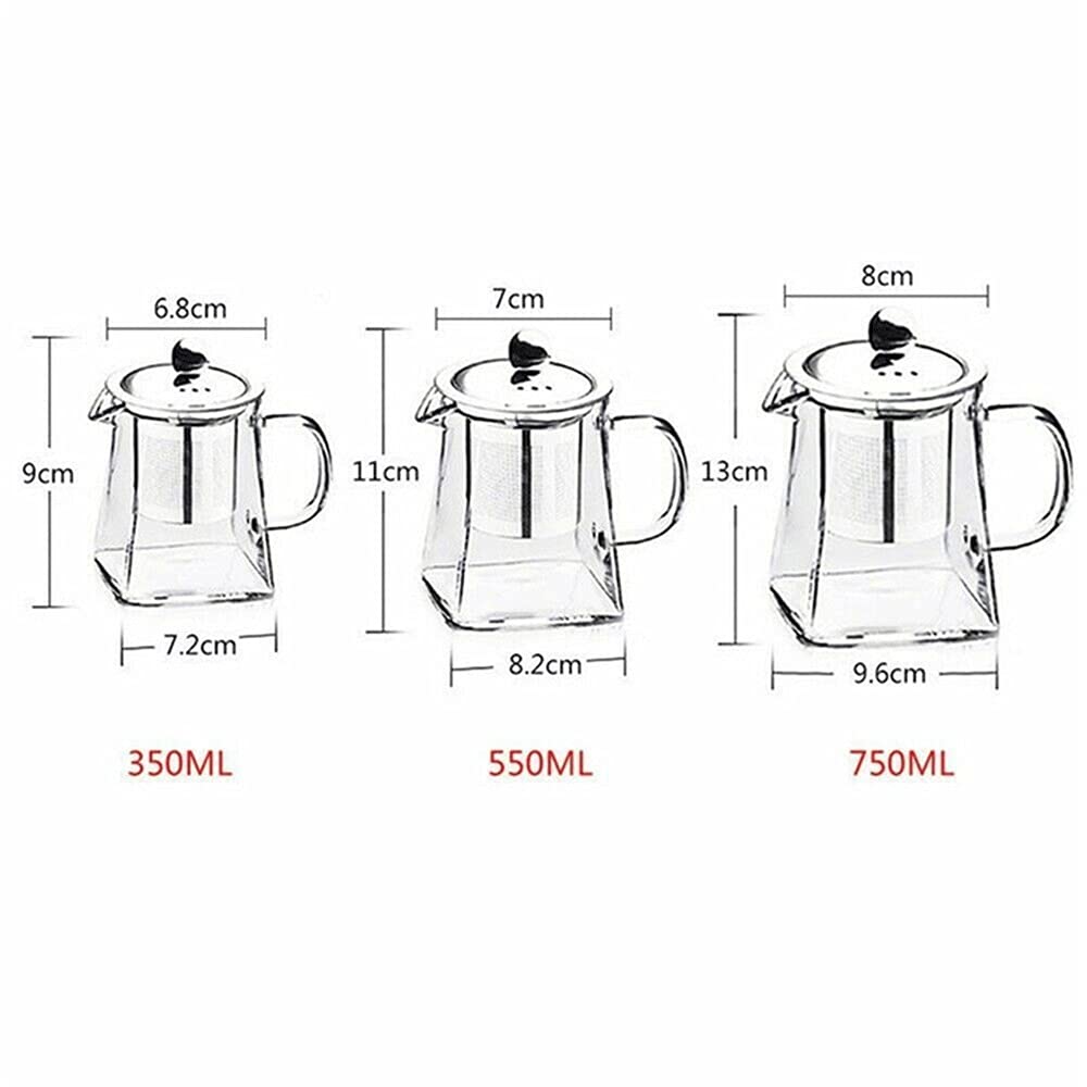 Dzbanek Do Herbaty Z Zaparzaczem Do Kawy, Herbaty, Ziół, Kwiatów, Mleka, Soku, 350-750 Ml, Szkło Krystalizujące, Odporne Na Ciepło, Czajniczek, Czajniczki, Czaj,One Color-750ML