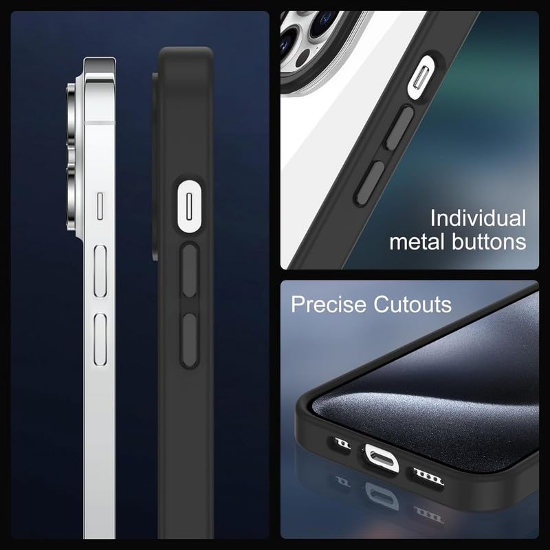 Image of for iPhone Case 15 Pro, [Anti-Yellowing Technology] [Military Grade Drop Protection] Shockproof Slim Hybrid Phone Case for iPhone 15 Pro- Carbon Black