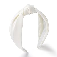 Vista 15 de Etercycle Diadema para mujer, diadema ancha anudada, banda para el pelo de yoga, accesorios elásticos de moda para el cabello para mujeres (Negro)