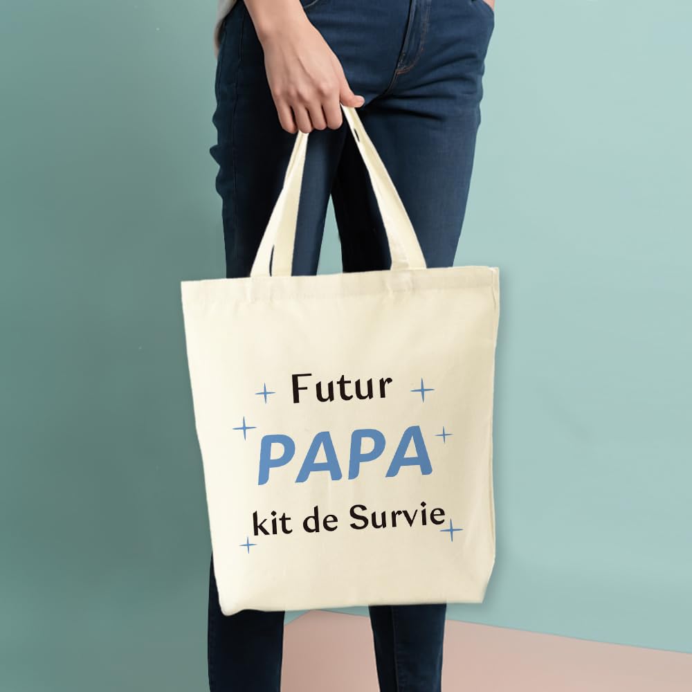 Tote Bag Kit de Survie Futur Papa Annonce Grossesse Idée Cadeau Fête des Pères