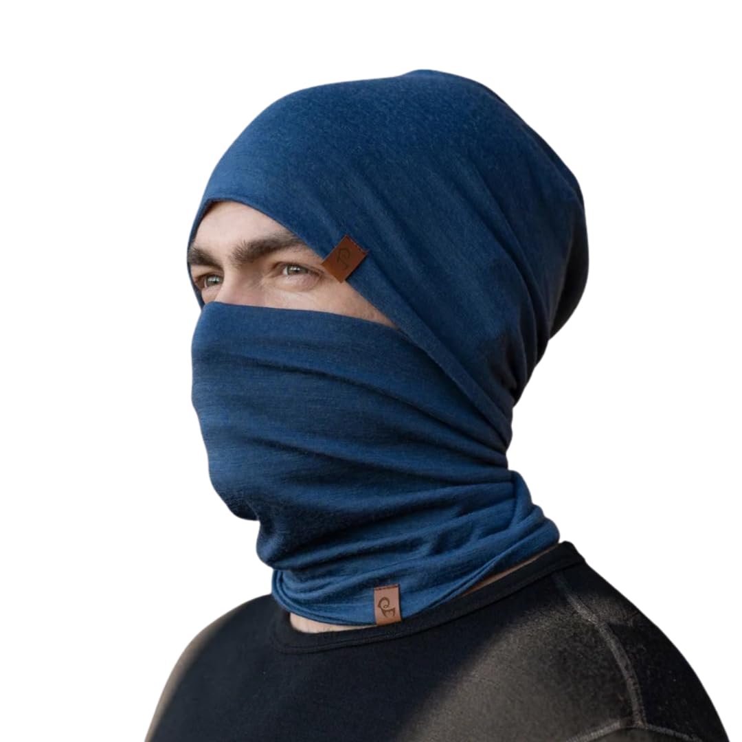 menique Berretto da uomo e cappello da collo 100% lana merinos