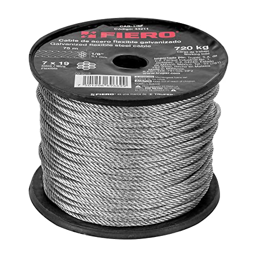 Fiero Stainless Steel Wire 1/8, 75 m, Silver, CAB-1/8F