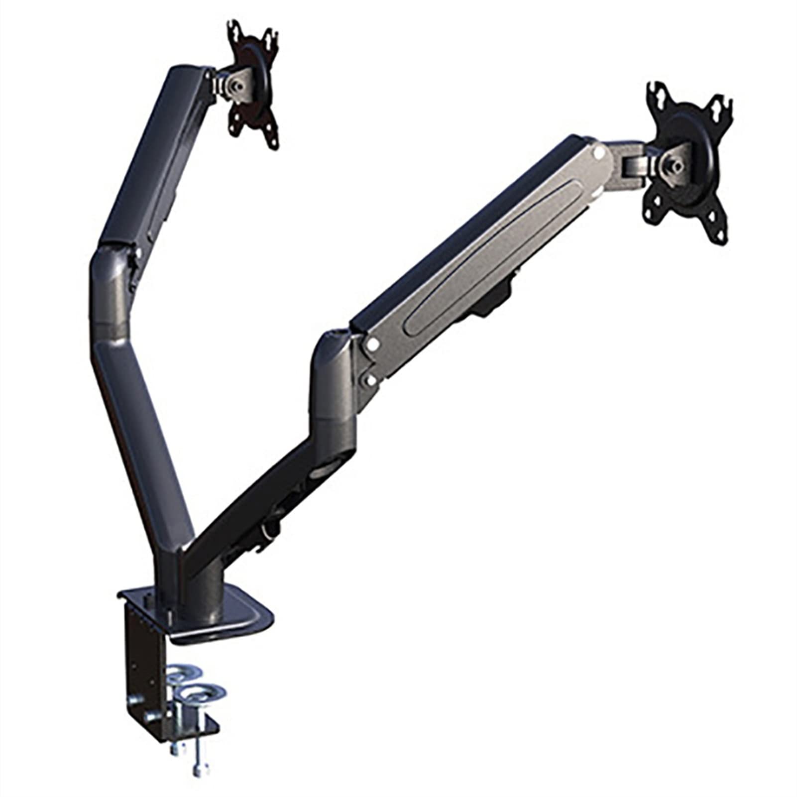Supporto da scrivania per monitor Supporto for monitor doppio - Supporto da scrivania for monitor con braccio doppio con molla a gas regolabile in altezza, adatto a due schermi da 13~27", ciascun brac