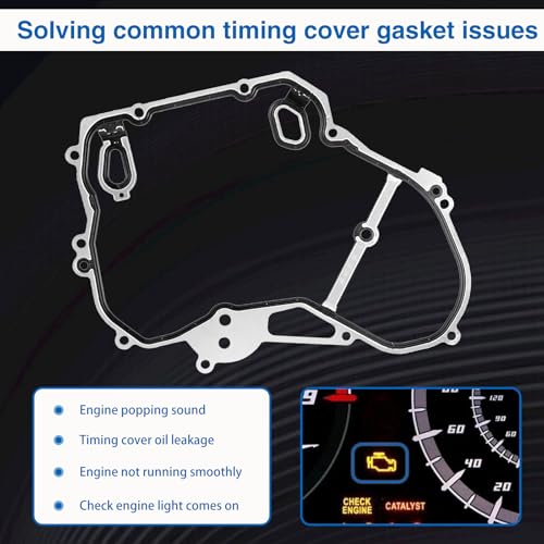 Image of 24435052 Timing Cover Gasket Set Compatible with 2.0L-2.4L Chevy Cobalt, Equinox, HHR, Malibu,Impala,Orlando,Captiva Sport /GMC Terrain /Buick Regal,Allure, Verano /Pontiac /Saturn Replace#TCS46079