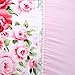 FADFAY Pink Rose Floral Print Cotton Decorative Pillowcase Floral Print Pattern Pillow Covers (Twin/Full/Queen, Stitching Pink)