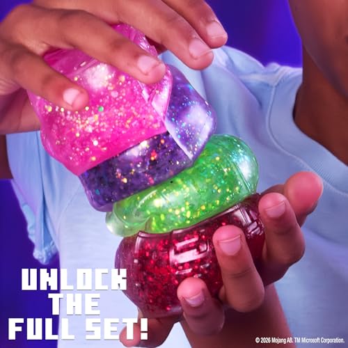 Image of Minecraft SLIMYGLOOP Gelli Gels Enderman, Purple Slow-Flow Glitter Squishy Sensory Toy, Squeeze Stress Toy for Kids & Teens, Satisfying Sugar Squish Fidget