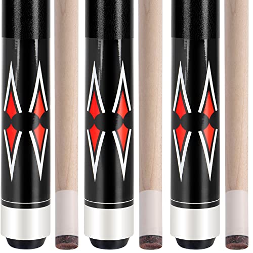 AKLOT Pool Cue Stick,3 Set of Pool Stick 58 inch Canadian Maple Billiard Pool Stick Mixed Weight Billiard Cue