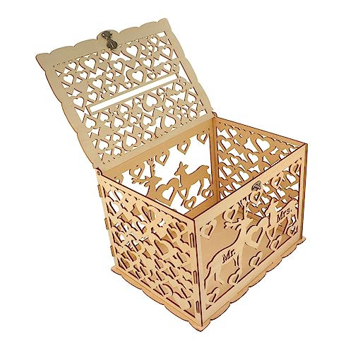 COLLBATH Wooden Wedding Cards Box Rustic Decor Large Envelope Card Box Decorative Holder
