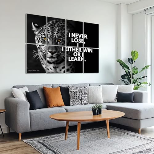 Paquete de 8 paneles acústicos decorativos VVLUXIDECO con diseño de león inspirador, autoadhesivos, para estudio de grabación y oficina, 48"x32" miniatura 6