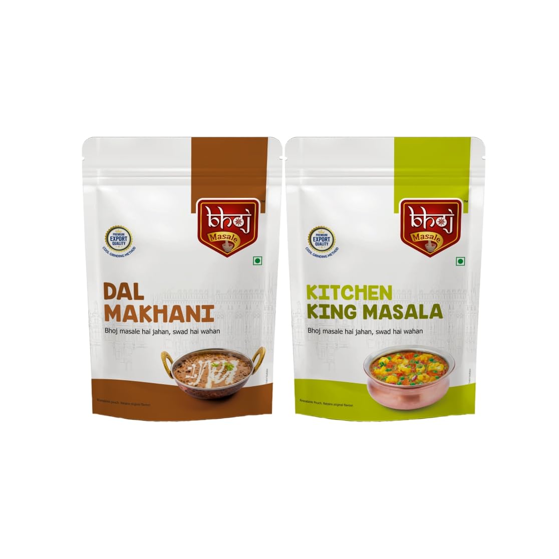 Bhoj Masale Dal Makhani And Kitchen King Masala Powder Combo Pack 200GM Each | Aromatic Spice for Flavorful Indian Cooking | For Flavorful Cooking | No Artificial Flavor Added. No Colour, No Preservatives, No Onion & No Garlic ( Jain Masala)