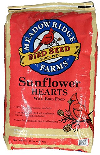Meadow Ridge FarmsSunflower Hearts Wild Bird Seed, 20-Pound Bag
