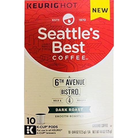 Seattle's Best Coffee 6th Avenue Bistro Bold & Roasty Level 4 Dark Roast -10 K-Cup Pods Cover
