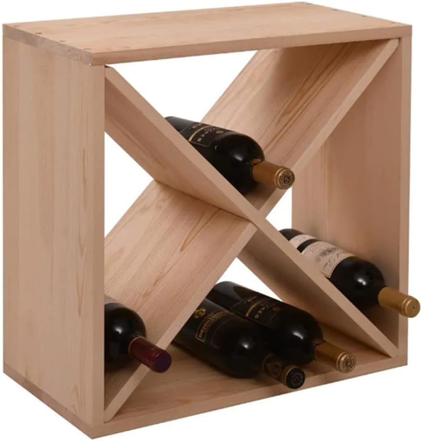 Justincity 24 Bottles of Modular Bamboo and Wood Wine Rack