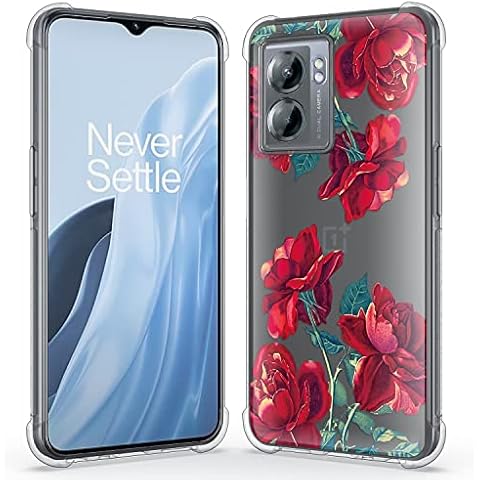 WZOKA for OnePlus Nord N300 5G Phone Case, Nord N300 Case 5g, Heavy Duty Corner Protection Shockprrof Bumper Premium Grip Cute Floral Case for N300 5G (Rose Red) Cover