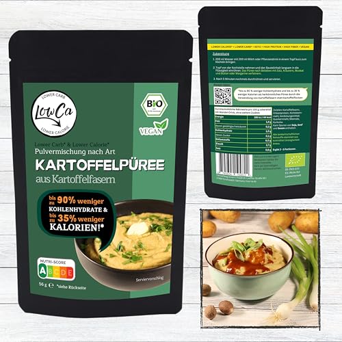 LOW CARB Kartoffelprodukte, 12 inkl. 2 gratis | 95% weniger Kohlenhydrate = KETO | 60% weniger Kalorien | protein- und ballaststoffreich | bio inkl. Kartoffelgewürz