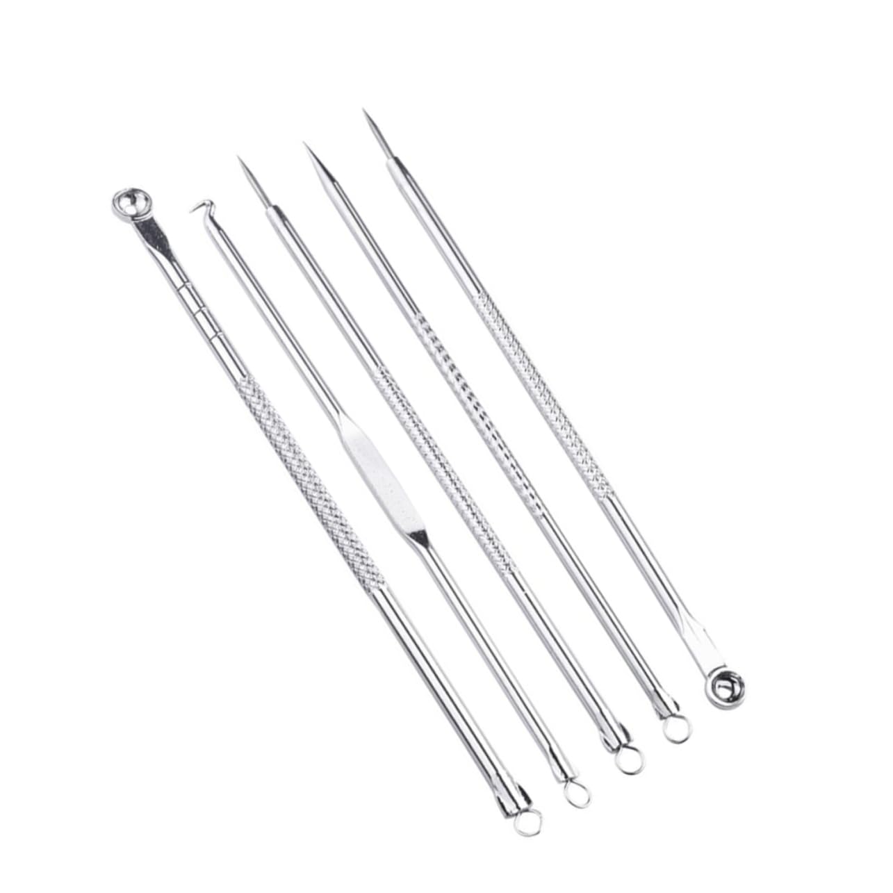 FOMIYES 5pc Set Removal Needle Tool with Mirror Blackhead for Facial Cleansing Made of Material Safe for Types Includes Storage Case