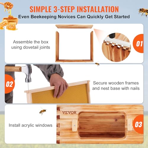 Vevor 10 FRAMES100% Frame Medium Super Bee Hive Box thumb #4