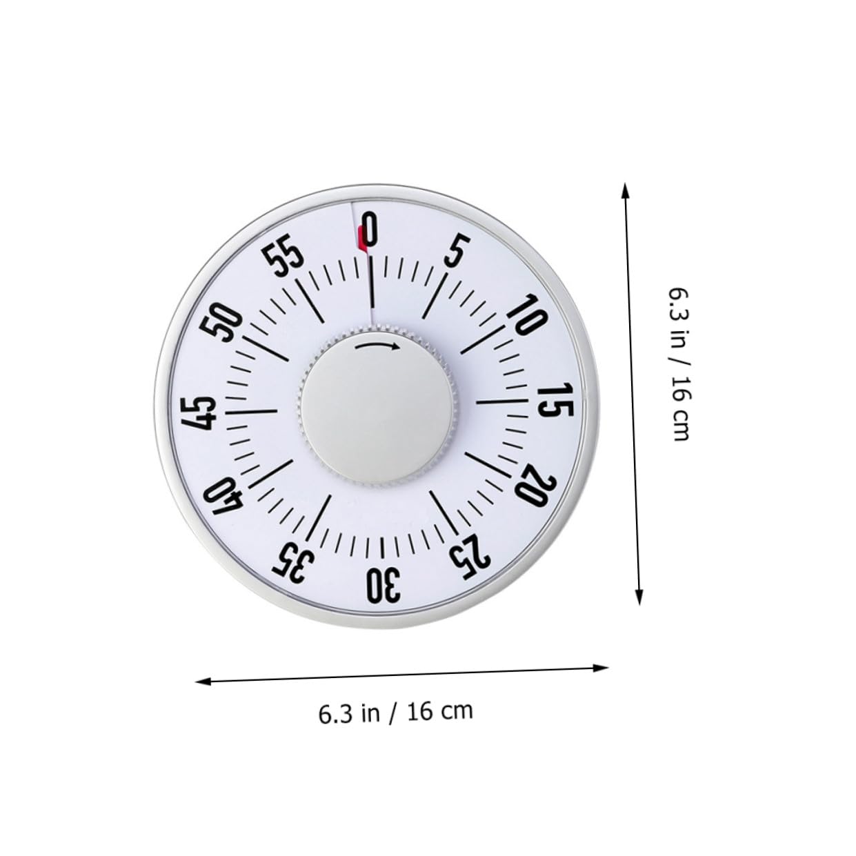 Weißer Countdown Timer für Lernen und Backen mit Erinnerung aus Abs