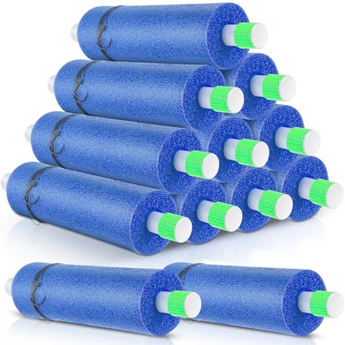 Threehoney 12 Set Catfish Rig Catfishing Tackle Floats Noodle Jugs Catfishing Equipment 13.4 Inch Fishing Lines Rig Tackle (Blue)