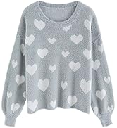CHICWISH Women Fuzzy Pearl Heart Knit Cardigan Romantic V Neck