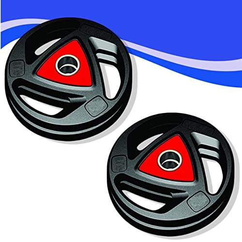 Image of BULLAR Rubber Coated Professional Weight Plate Pair of 10KG for Dumbbells & Exercise, Spare Gym Weight Plates for Strength Training, Dumbbell Plates, with Tri-Grip, Rubber Weights