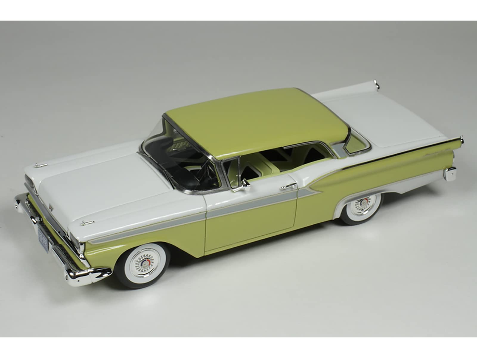1959 Fairlane 500 Inca Gold and White with Light Green Interior Limited Edition to 240 Pieces Worldwide 1/43 Model Car by Goldvarg Collection GC-066 B