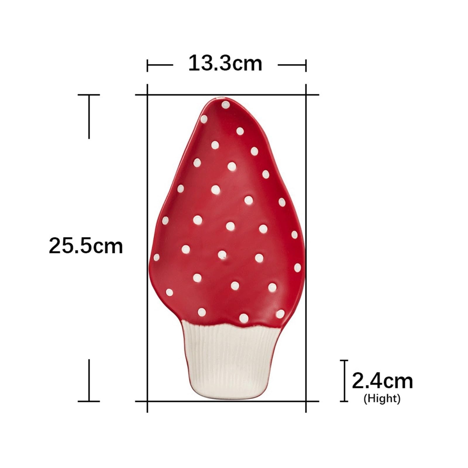 głęboki talerz Ceramiczny talerz jadalny z przedłużonym, ręcznie rysowanym czerwonym talerzem ceramicznym w kształcie grzyba