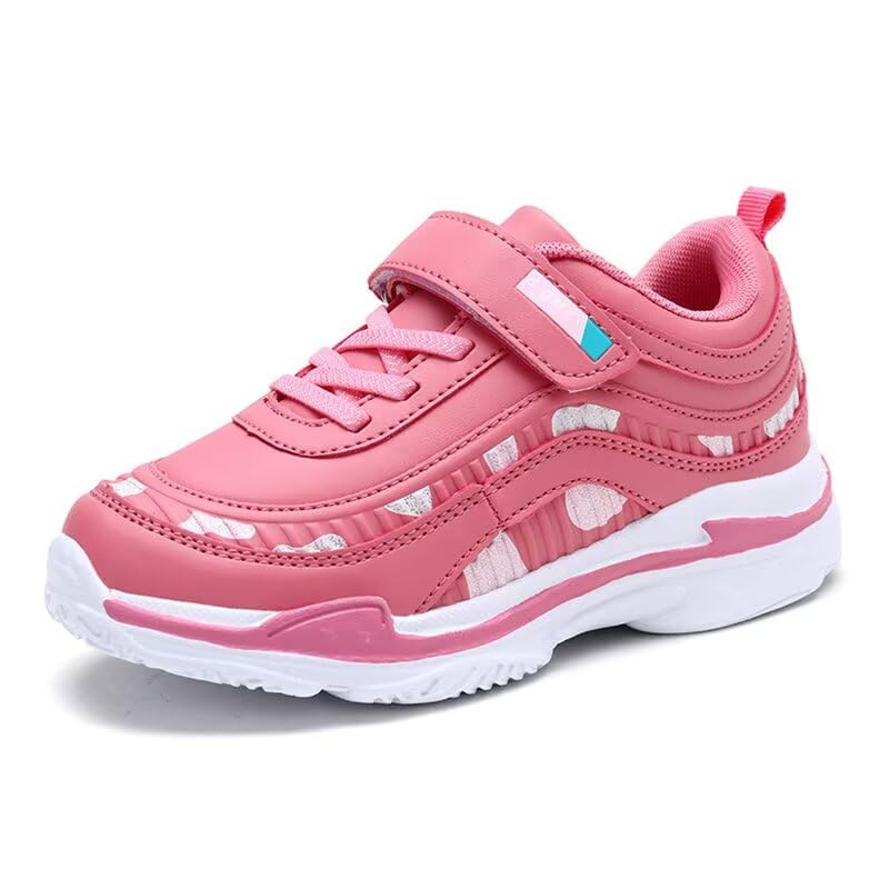 Kid Girls Water Resistant Synthetic Leather Casual Sneakers for Outdoor Sport Running Walking School