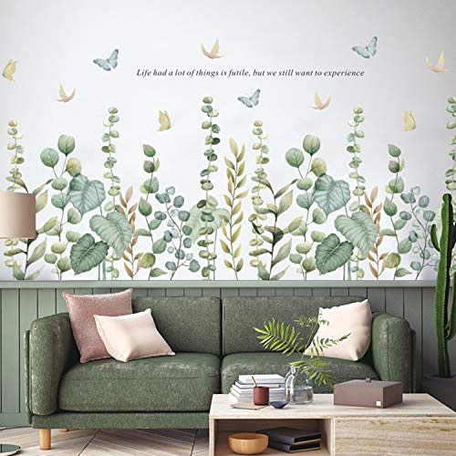 Waft Yearn Hanging Vine Wall Decals Ivy Green Leaves Wall Stickers For Bedroom Livingroom Kindergarten Kid‘Sroom Playroom Home Decoration Murals Wall Decor thumb #2