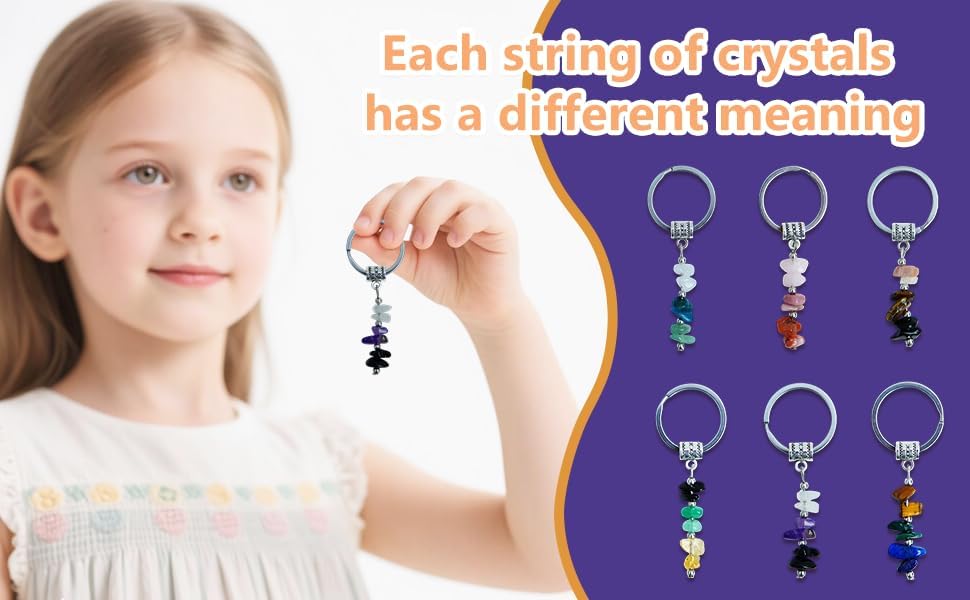 Natural Crystal Keychain gift retirement gift for woman,Small Healing Stones new beginnings gifts for women - Image 8