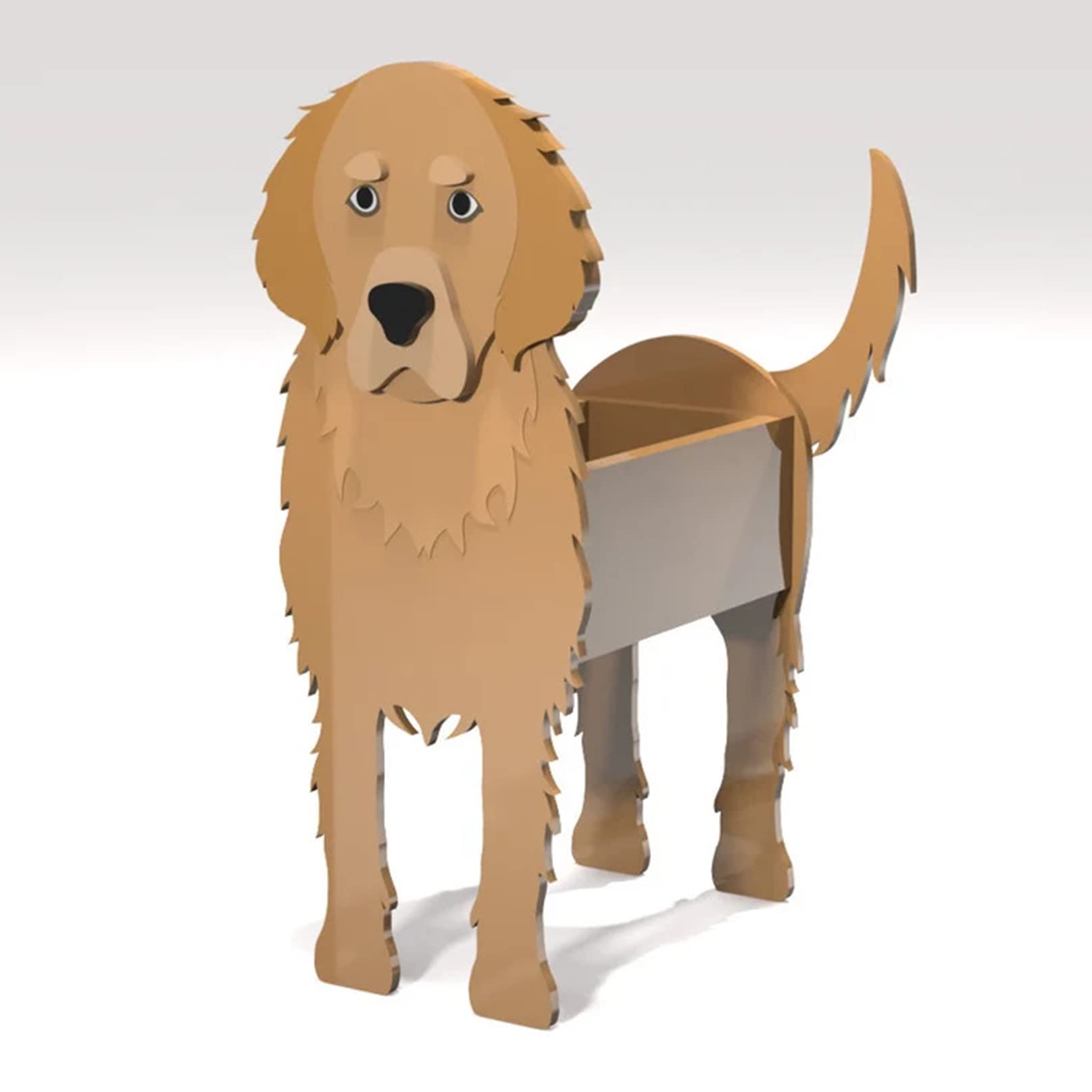 TTiiLoe Cute Dog Planter, Golden Retriever Plant Pots, PVC Herb Garden Flower Pots, Dog Cartoon Shaped Plant Container Holder, Gifts for Pet Lovers, 34x24cm/13.38x9.44in
