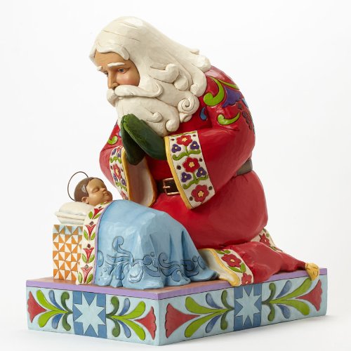 Enesco Jim Shore Heartwood Creek Santa with Baby Jesus Statue, 22-Inch