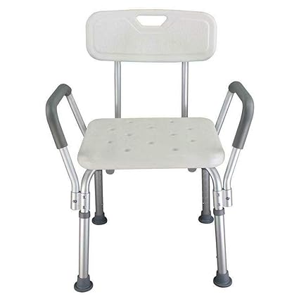 Adjustable Height Elderly Bath Tub Shower Chair Bench Stool Seat Non-Slip(3) -Layfoo