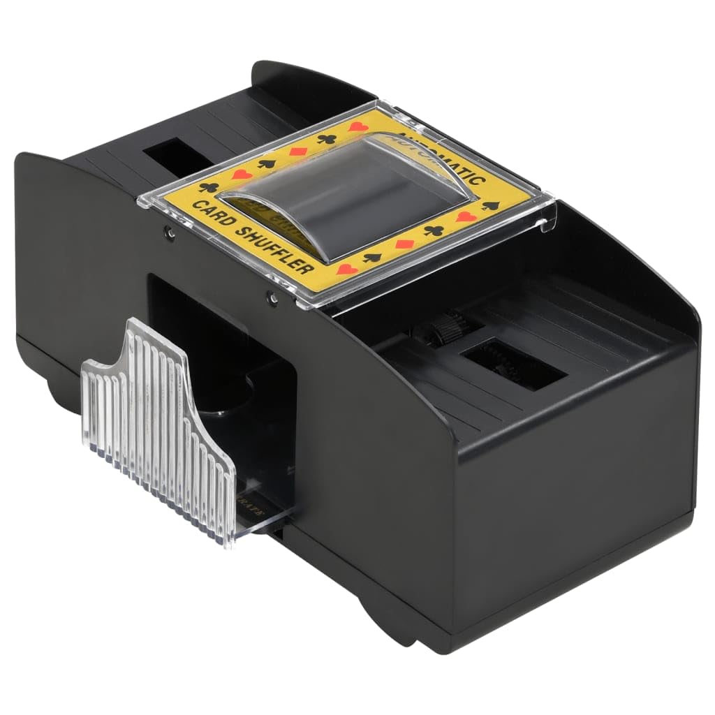 Miscelatore automatico di carte, in plastica, nero, 20,5 x 11 x 10 cm, per 2 mazzi, gioco di carte Poker, Texas, Holdem, casinò, gioco di società, feste, serata