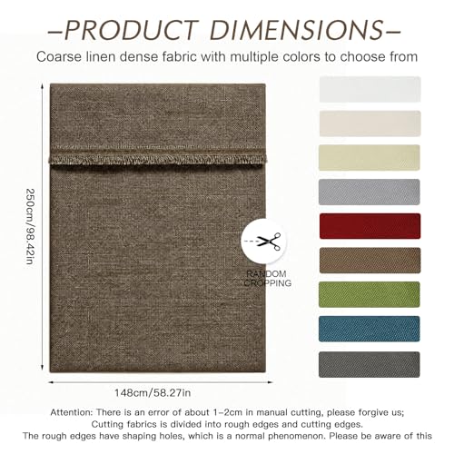 Tissu aspect lin résistant marron clair pour réparer fauteuil usé