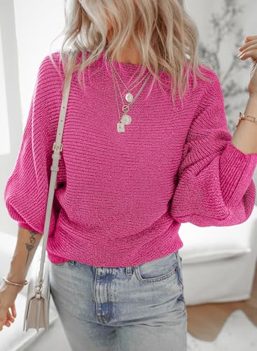 Image of Dokotoo Women's Sweaters Off The Shoulder 2025 Fall Batwing Casual Loose Fashion Sweater Pullovers