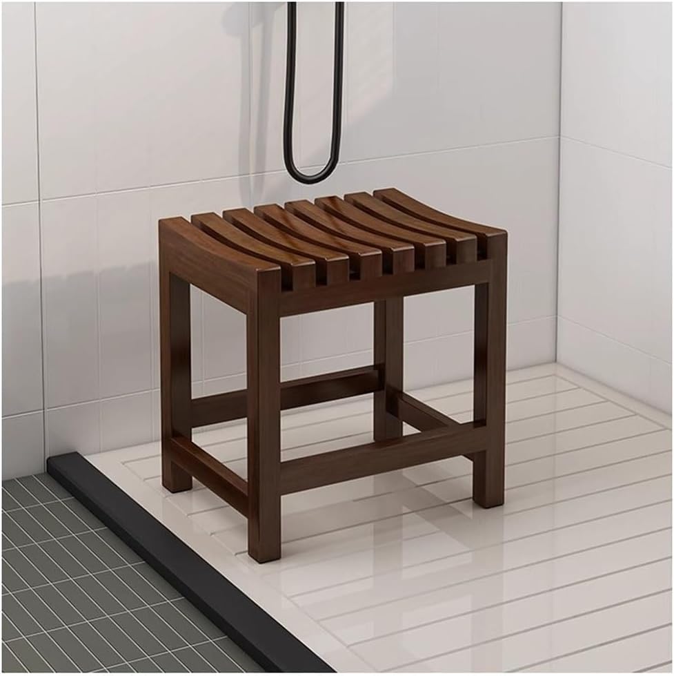Taburete de ducha impermeable para personas mayores y discapacitados, silla de ducha segura para baño, sauna, spa, construcción de madera natural