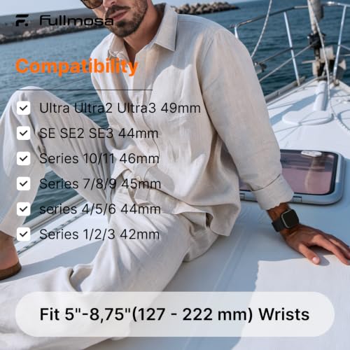 Image of Fullmosa 2 Pack Magnetic Braided Bands Compatible Apple Watch Strap 38mm 40mm 41mm 42mm 44mm 45mm 46mm 49mm Women Men,Soft Elastic Strap for iWatch Ultra3 /2 /1 SE3 /2 /1 Series 11 10 9 8 7 6 5 4 3 2 1