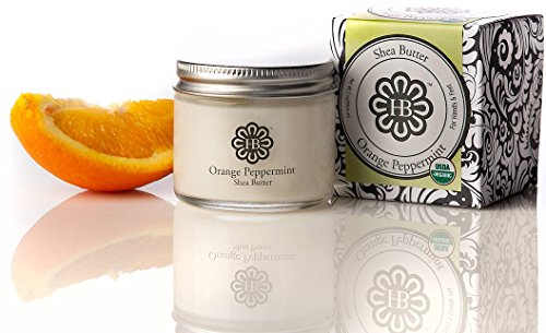 HollyBeth Organics - Orange Peppermint Shea Butter Cream (For Hands, Feet, Lips,+ Hair)