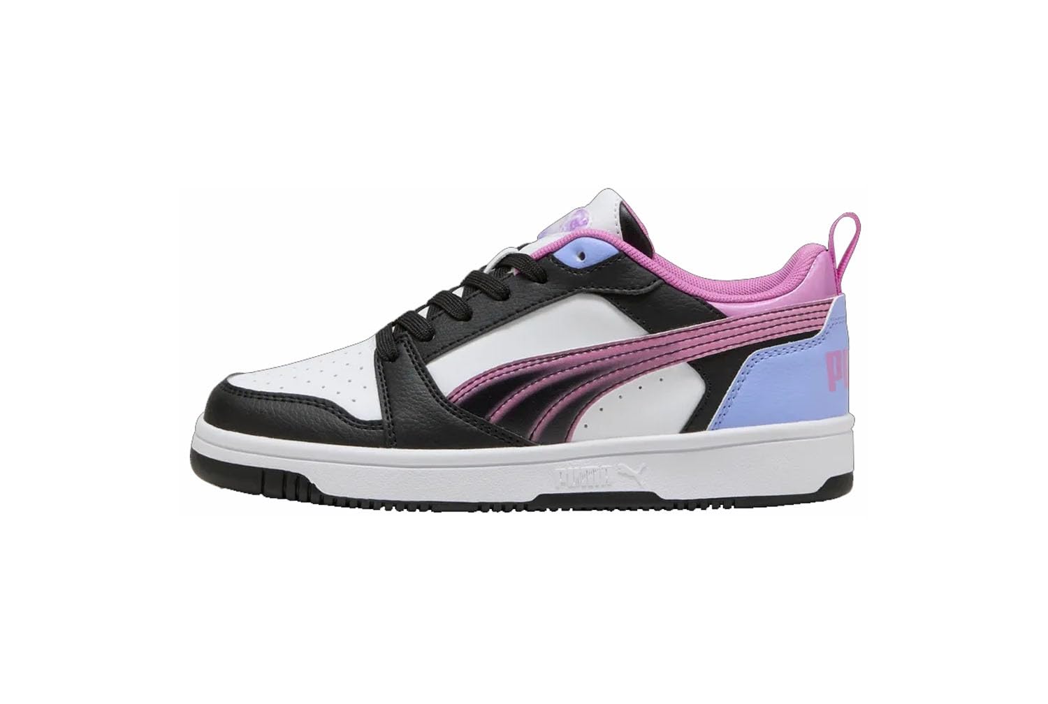 PUMA Rebound V6 LO Jelly Heaven JR Sneaker, White Black-Intense Lavender, 5 UK