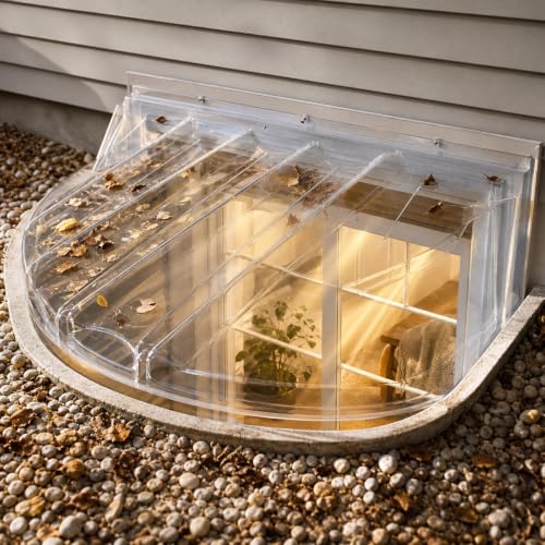 GENTERUN Polyethylene Reversible Bubble Window Well Cover 42 in. x 15 in.