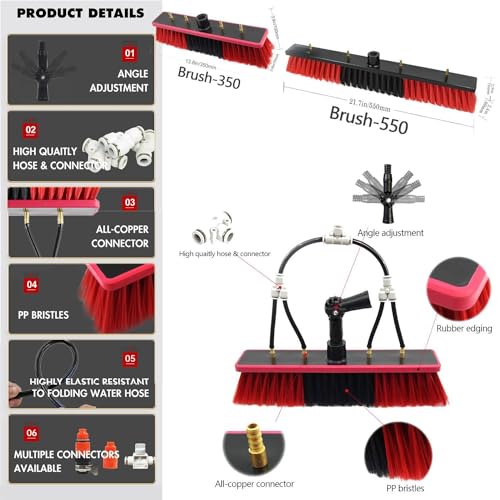 Kit profesional de limpieza de paneles solares con cepillo alimentado por agua para limpieza de ventanas y mantenimiento fotovoltaico, herramienta eficiente y fácil de usar para un rendimiento óptimo.