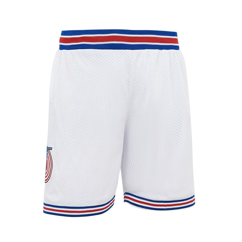 CNALLAR Boys Space Movie Basketball Shorts Kids Sport Shorts White/Black XS-XL