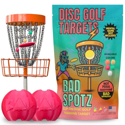 Disc Golf Putting Target for Training Improved Putt Accuracy | Makes a Great Disc Golf Accessory and Easily Clips onto Basket Chains | Red 2PK